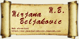 Mirjana Beljaković vizit kartica